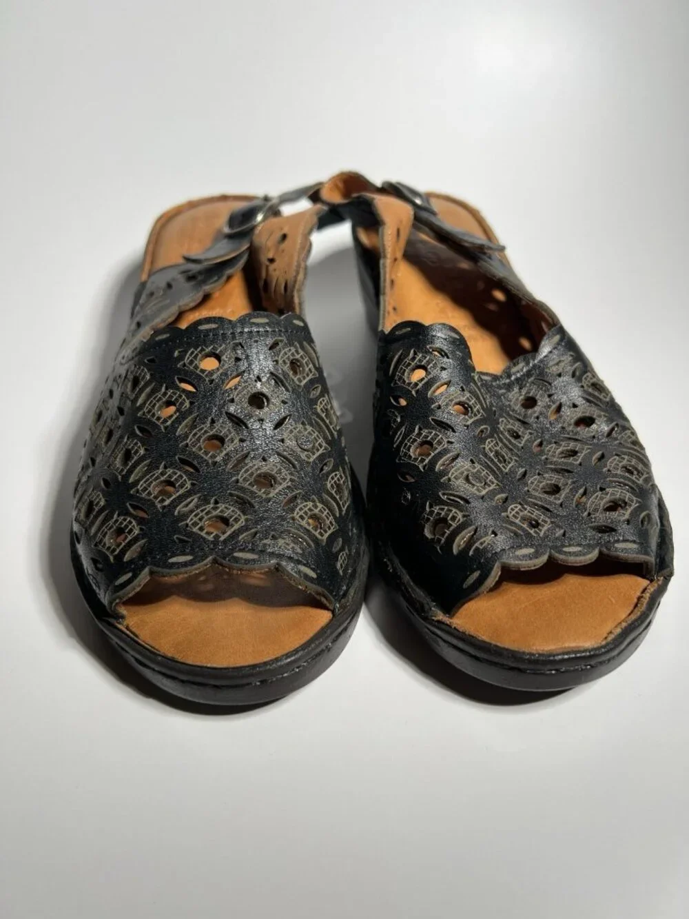 Spring Step Belizana Leather Wedge Sandals Women’s EU 39 Comfort Shoes